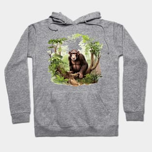 Cute Chimpanzee In Jungle Hoodie